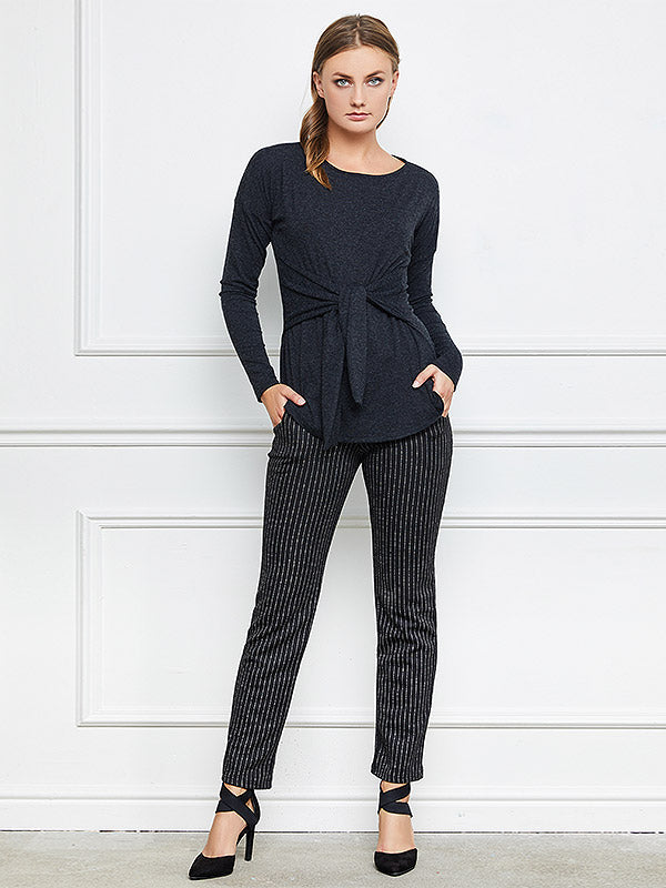 Lega kelnės "Contessa Black - White Stripes"