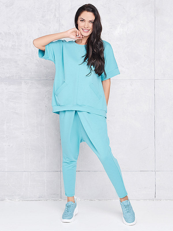 Lega medvilninės laisvalaikio kelnės "Dalita Teal"