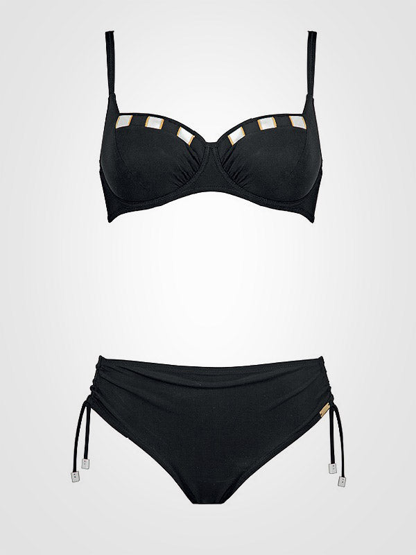 Charmline bikini maudymosi kostiumėlis su lankeliais "Steffani Black"