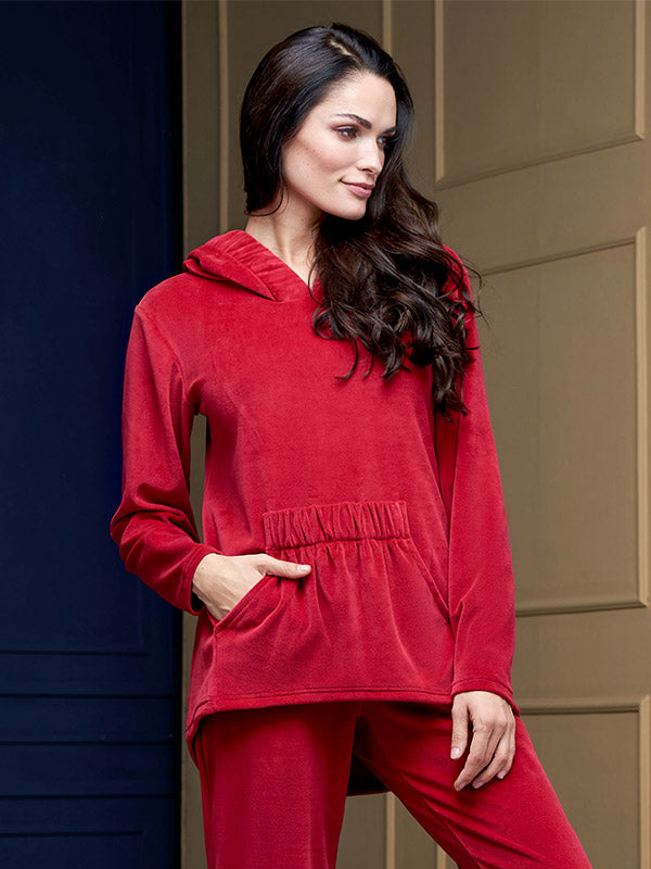 Lega medvilninis laisvalaikio džemperis "Minella Red Velour"