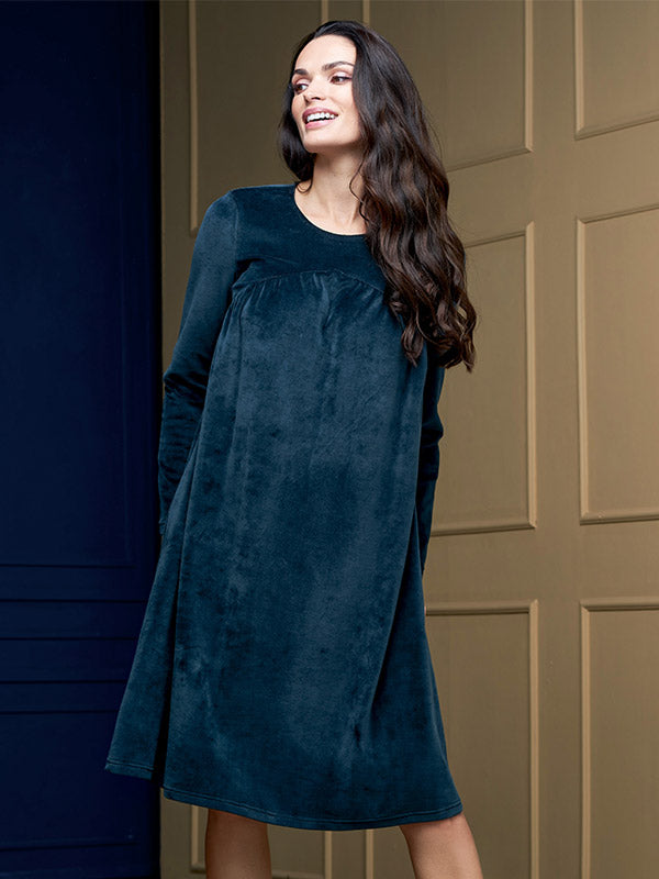 Lega medvilninė suknelė "Deima Dark Green Velour"