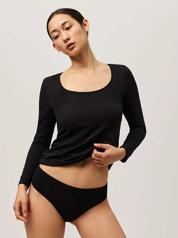 Ysabel Mora medvilniniai apatiniai marškinėliai "Bianca Black"