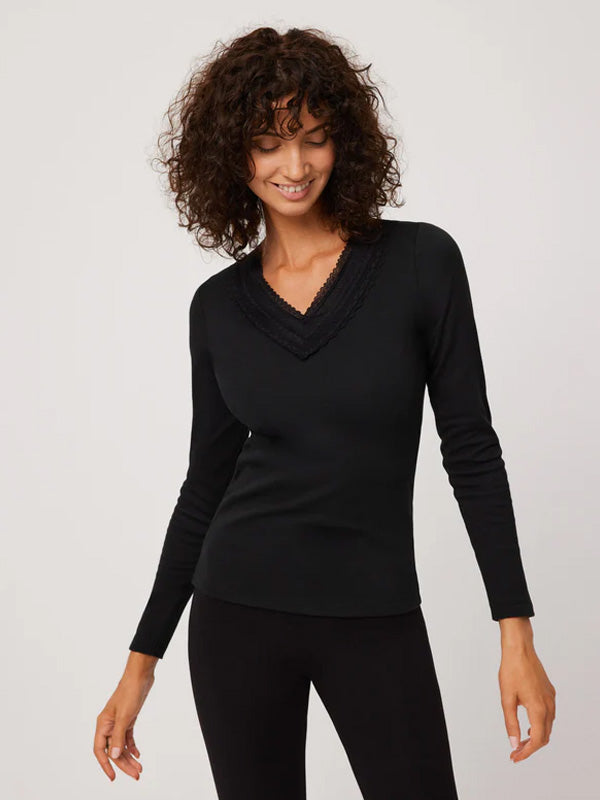 Ysabel Mora marškinėliai ilgomis rankovėmis "Vanga Black"