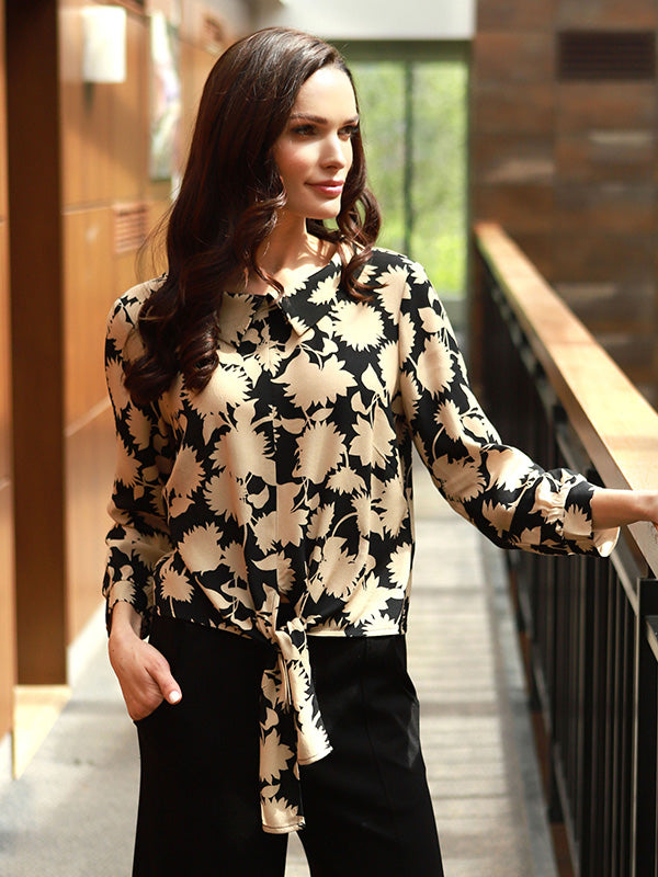 Lega viskozinė palaidinė "Seraphina Black - Beige"