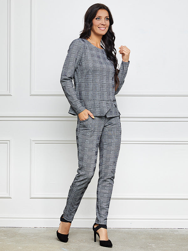 Lega kelnės "Adele Grey - White Square"