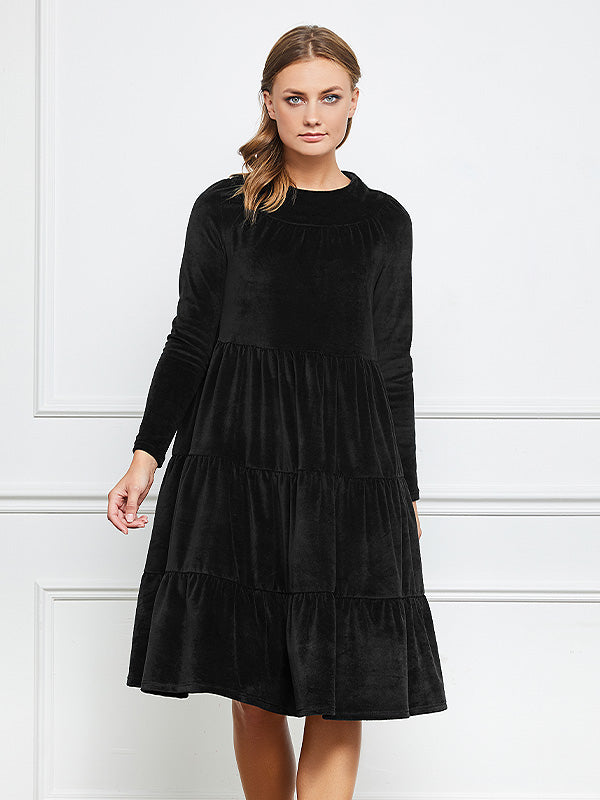 Lega medvilninė suknelė "Odette Black Velour"