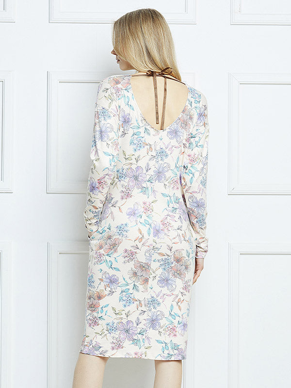 Lega suknelė "Fay Beige - Multicolor Flower Print"