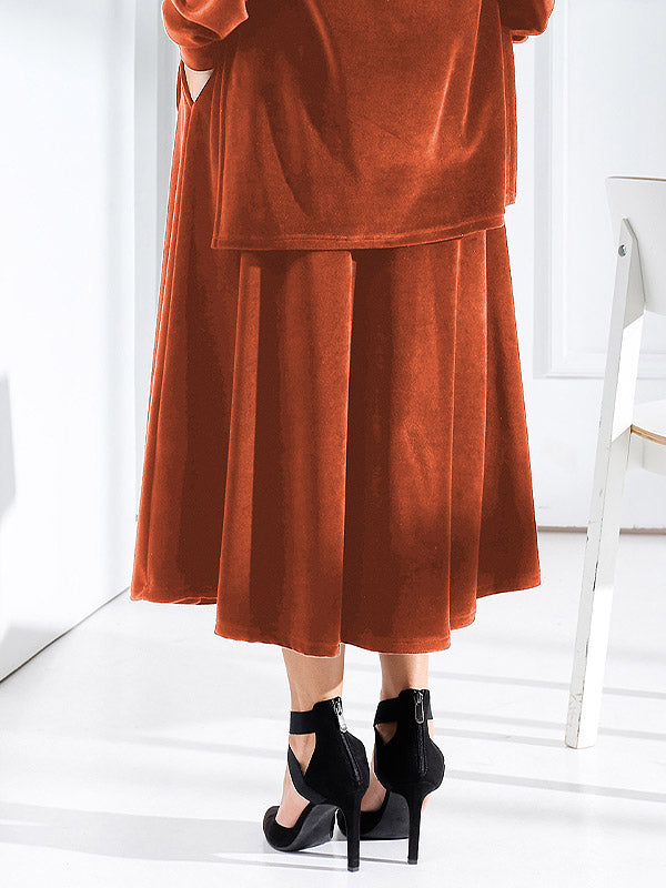 Lega medvilninis midi sijonas "Elodie Spice Velour"