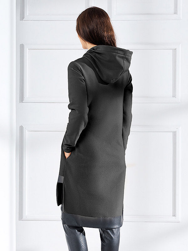 Lega medvilninė suknelė su gobtuvu "Westa Black"