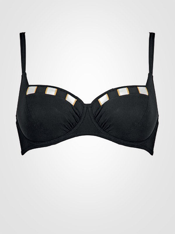 Charmline bikini maudymosi kostiumėlis su lankeliais "Steffani Black"