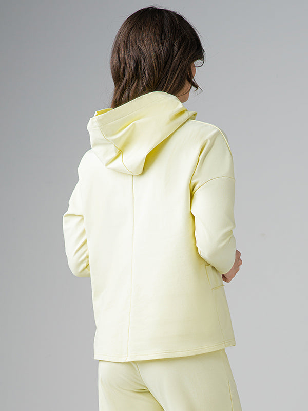 Lega medvilninis laisvalaikio džemperis su gobtuvu "Juna Light Yellow"