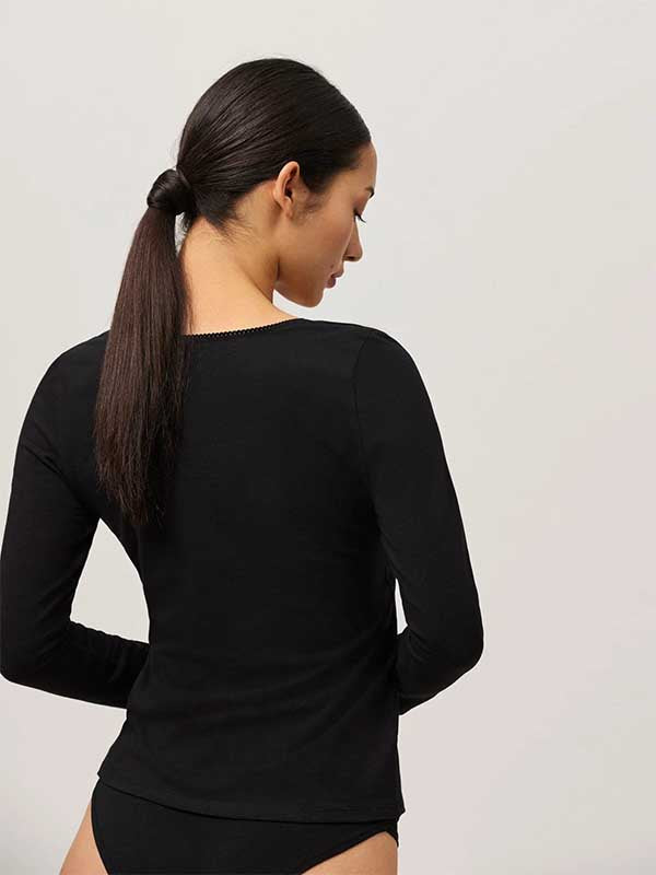 Ysabel Mora medvilniniai apatiniai marškinėliai "Bianca Black"