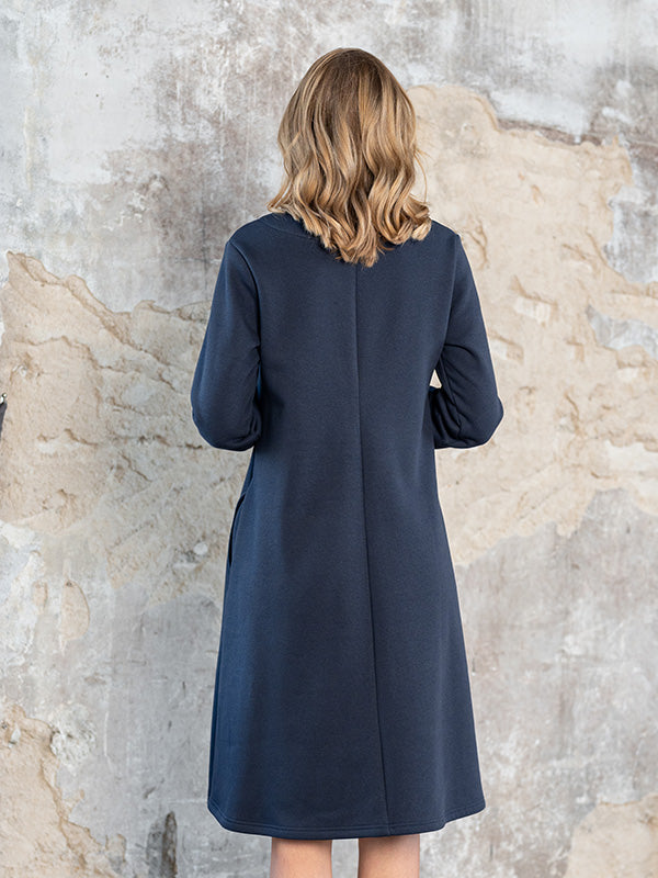 Lega medvilninė suknelė su pūkeliu iš vidaus "Beatriche Navy"