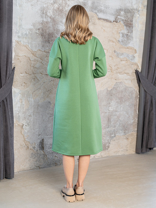 Lega medvilninė suknelė su pūkeliu iš vidaus "Wanda Green"