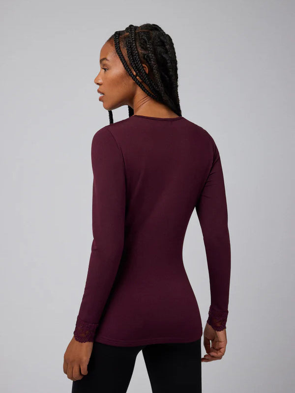 Ysabel Mora termo marškinėliai su nėriniais "Amaris Wine"