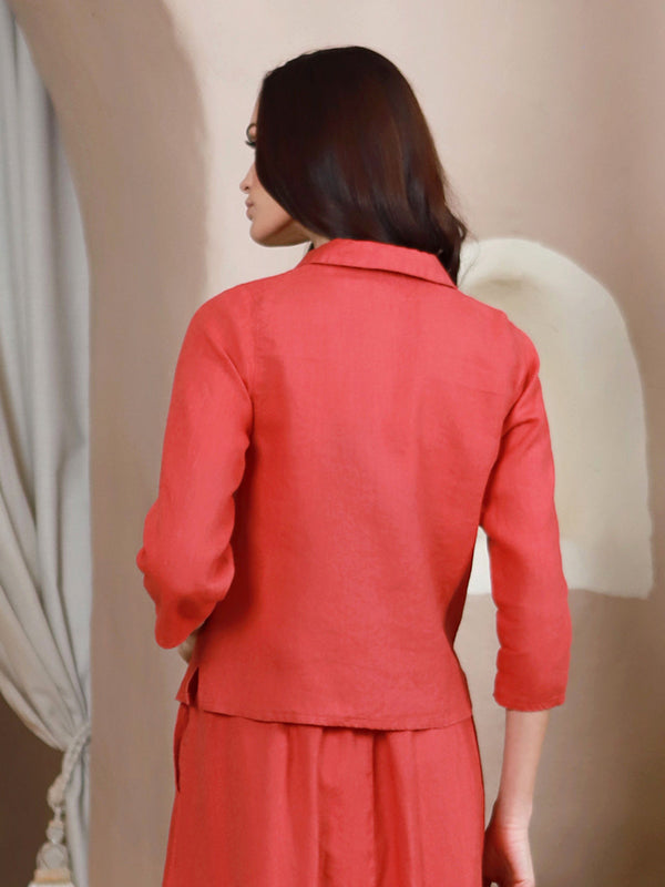 Lega lininis švarkelis "Lilia Raspberry"