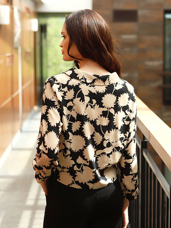 Lega viskozinė palaidinė "Seraphina Black - Beige"