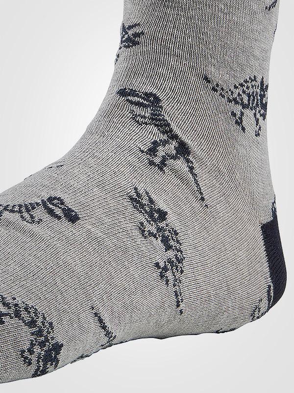 Ysabel Mora 2 paari meeste puuvillaste sokkide komplekt "Dyno Grey - Multicolor"
