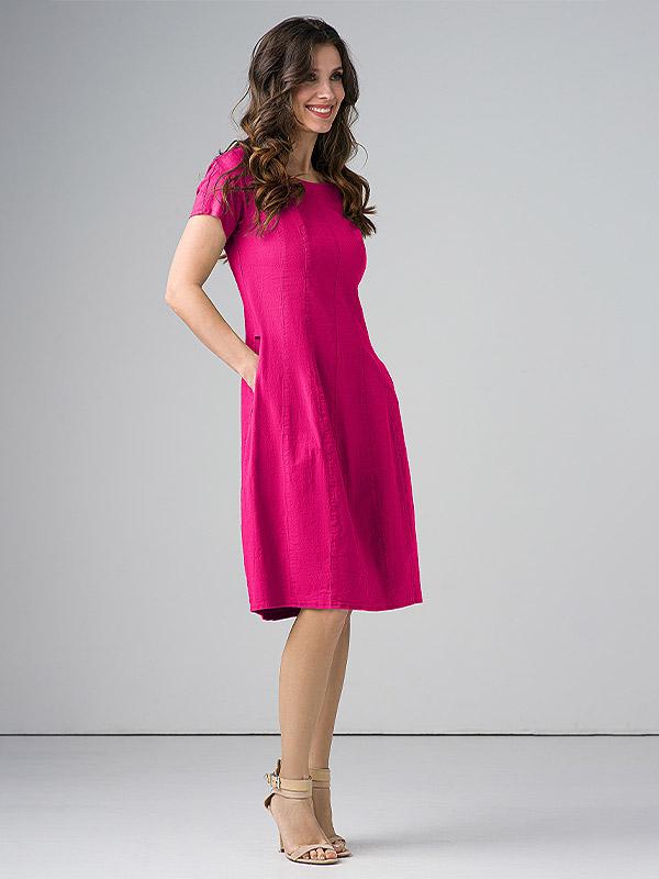Lega vöökoha pikkune veniv linasest riidest kleit "Angelina Raspberry"