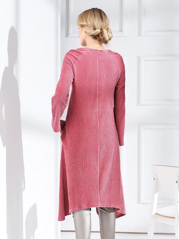 Lega puuvillasest sametist kleit "Damila Pink"