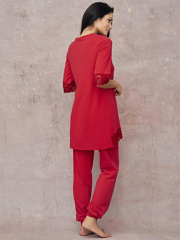 Lega puuvillane pidžaama "Scarlet Red"