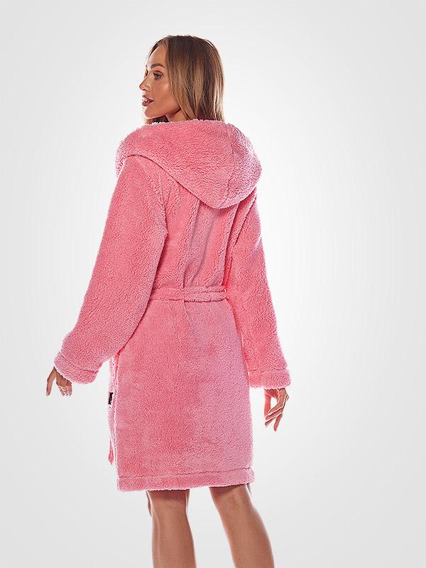 L&L короткий халат с капюшоном "Viola Pink"