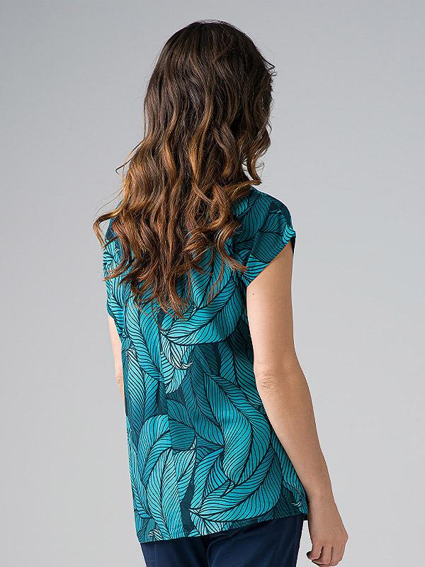 Lega viskoosist pluus "Belinda Turquoise Floral Print"