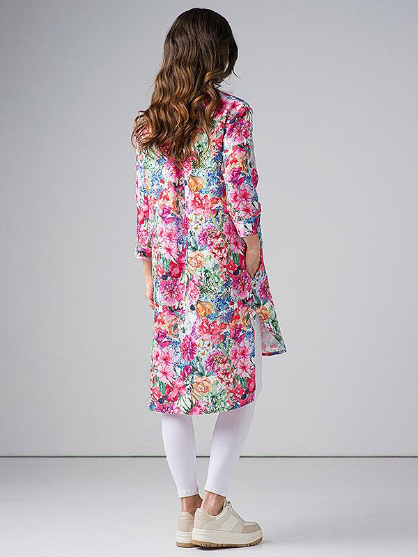 Lega linasest särgist kleit "Elmira Multicolor Flower Print"