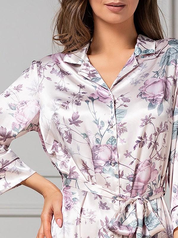 MiaMia шелковый халат-рубашка "Miracle Pearl Pink"
