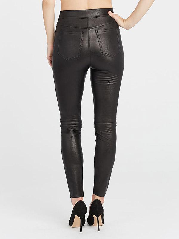 Spanx korrigeerivad nahaimitatsiooniga püksid "Leather-Like Ankle Skinny Black"