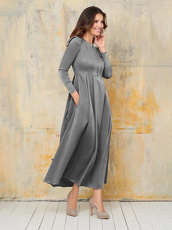Lega pihasse töödeldud pikk kleit "Lucita Grey"