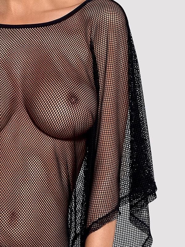 Obsessive прозрачное платье в сеточку "Punker Black"