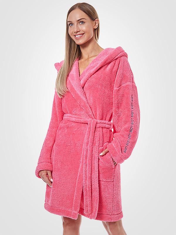 L&L lühike kapuutsiga hommikumantel "Cybele Pink"