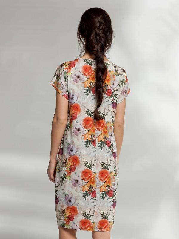 Lega viskoosist kleit "Audrey Peach Flower Print"
