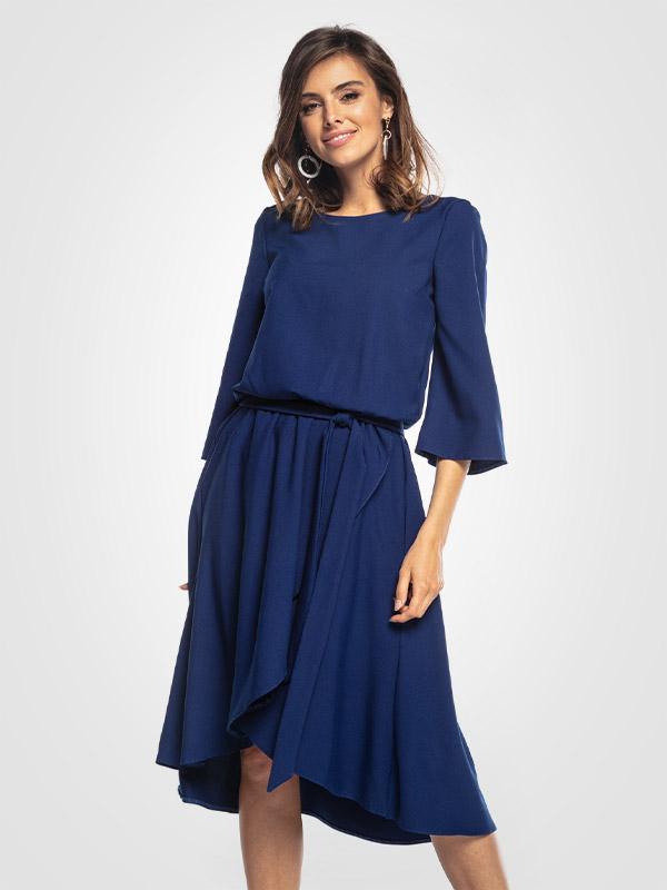 Tessita asümmetriline vööga kleit "Neila Blue"