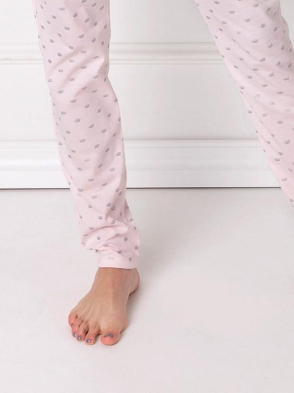 Aruelle puuvillane pidžaama "Q Long Grey - Pink"