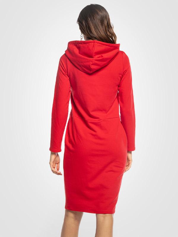 Tessita puuvillane kapuutsiga kleit "Nemira Red"