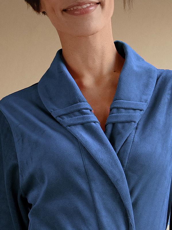 Belmanetti pikk puuvillane hommikumantel "Coletta Velour Blue"