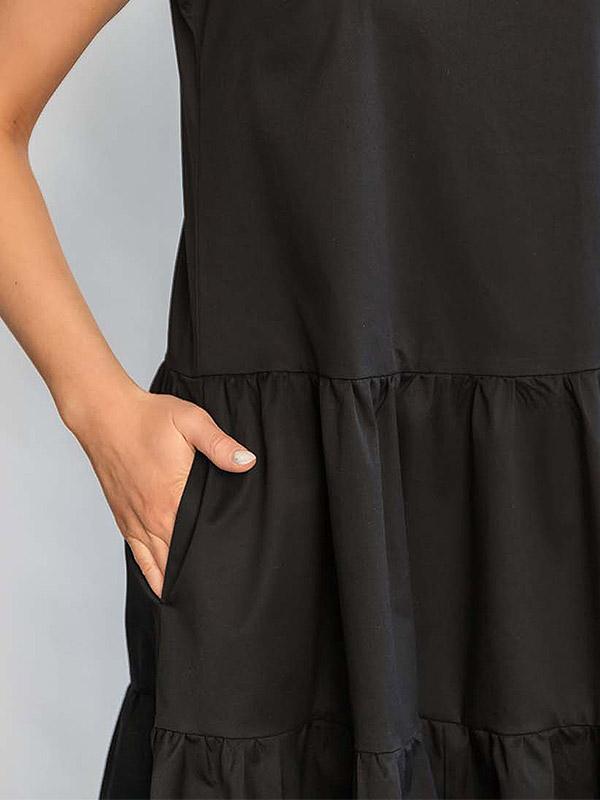 Atella A-lõikeline puuvillane varrukateta kleit "Urshula Black"
