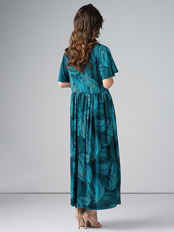 Lega maxi viskoosist kleit "Adita Turquoise Floral Print"
