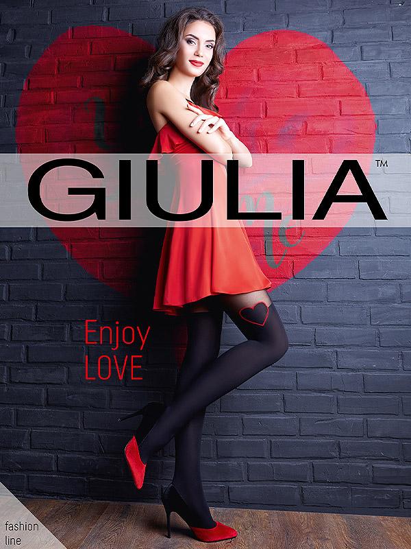 Giulia колготки с имитацией чулок "Enjoy Love 60 Den Nero"