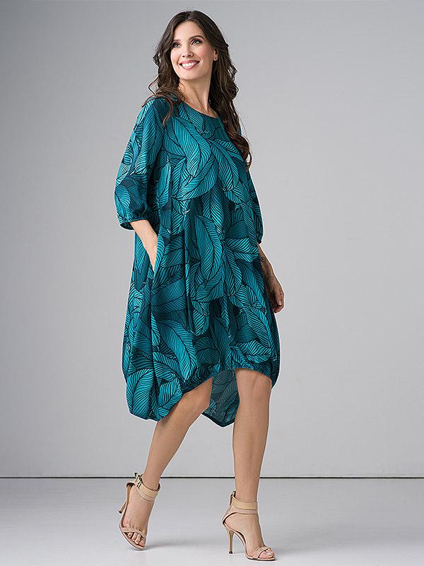 Lega асимметричное платье свободного кроя "Silvia Turquoise Floral Print"