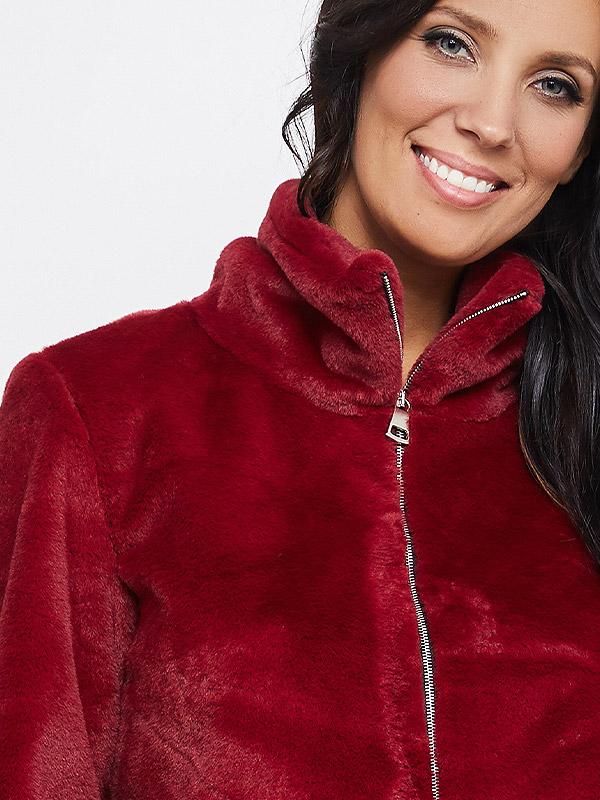 Lega karvasest kangast jakk "Carlotta Faux Red Fur"