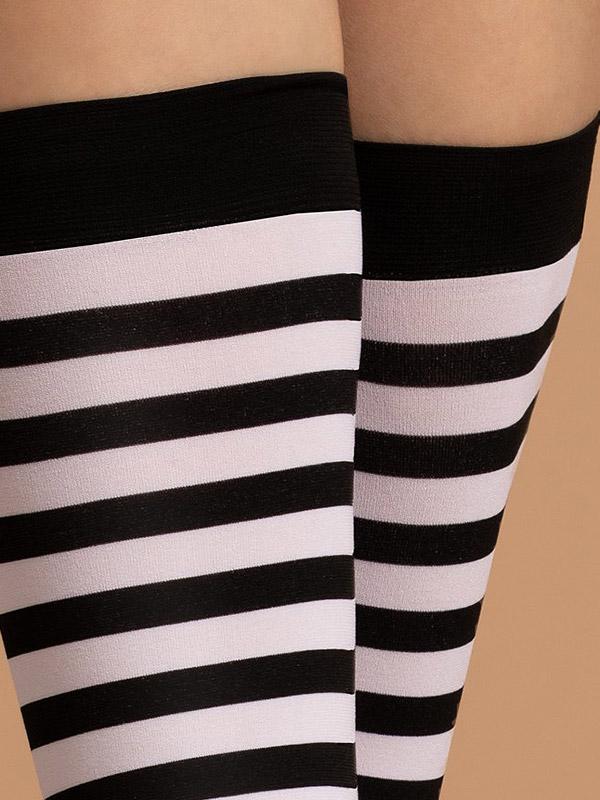 Fiore носки с полосками  "Blinds 40 Den Black - White Stripes"