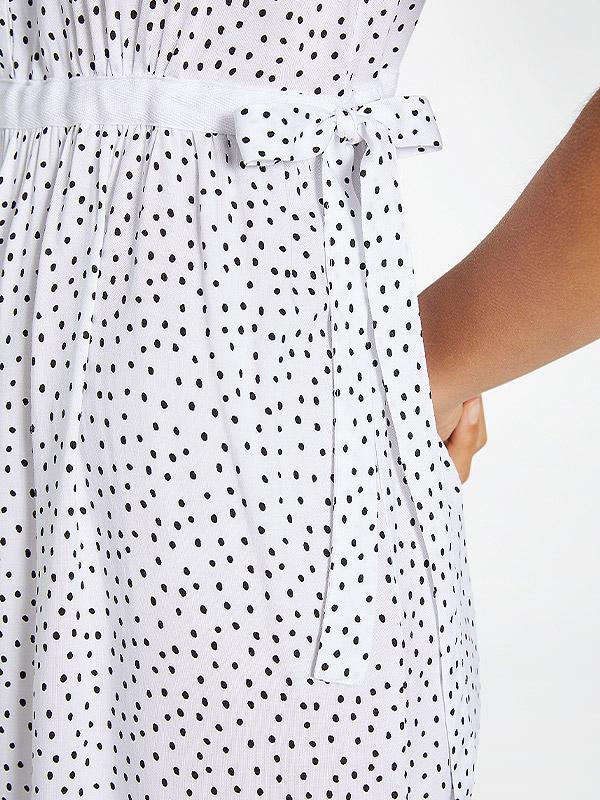 Ysabel Mora короткое вискозное платье "Jamala White - Black Dots"