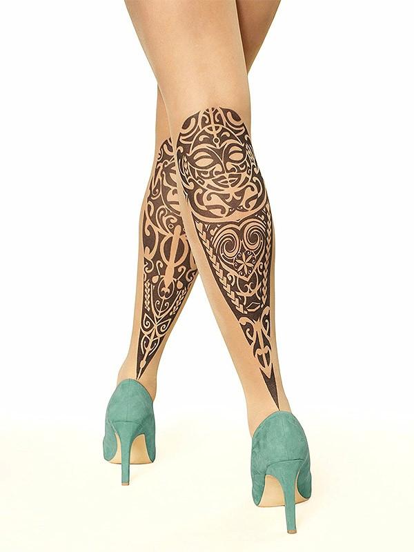 Stop & Stare колготки с татуировкой "Maori Couple 20 Den Sun"