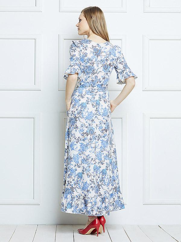 Lega linasegune kleit "Jaylinn Blue Flower Print"