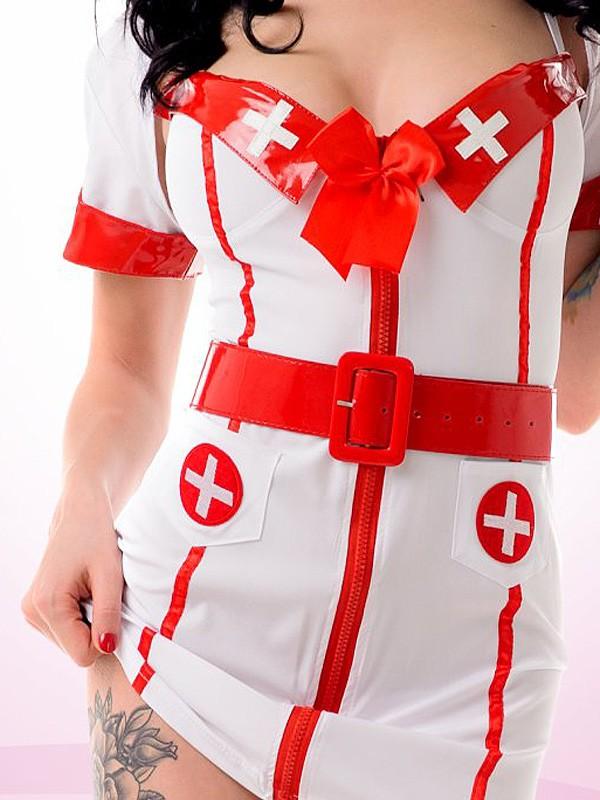 Le Frivole 4-osaline kostüüm "Nurse Sarahi White - Red"
