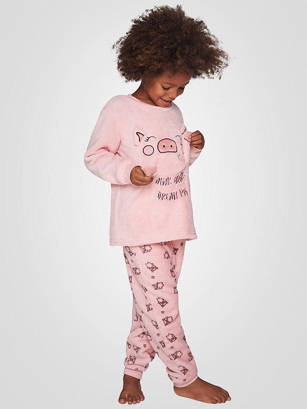 Muydemi pehme laste pidžaama "Oink Oink Pink - Brown"