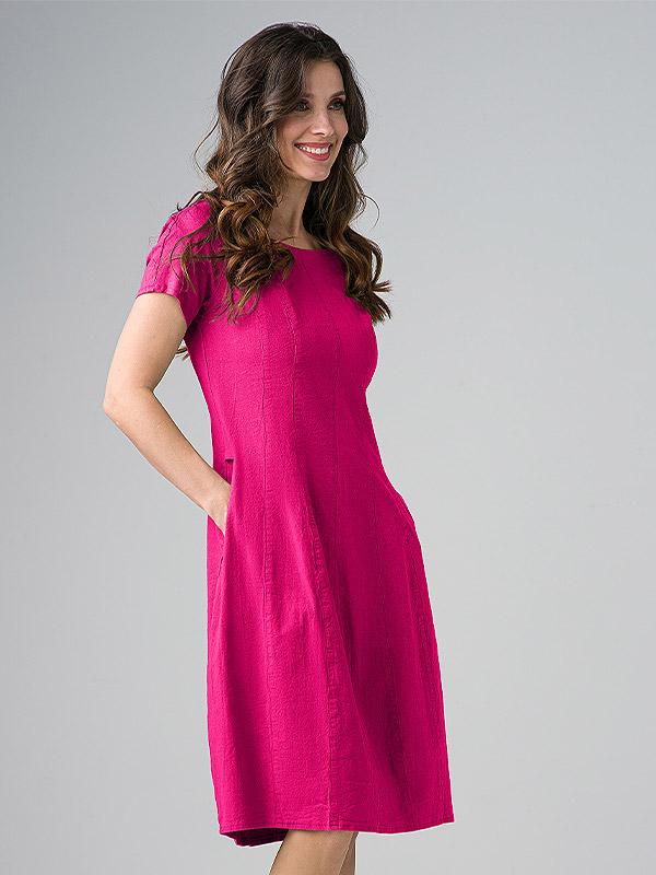Lega vöökoha pikkune veniv linasest riidest kleit "Angelina Raspberry"